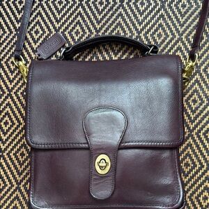 Vintage coach station bag large shoulder pouch 5130 burgundy NEW YORK CITY